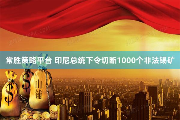 常胜策略平台 印尼总统下令切断1000个非法锡矿