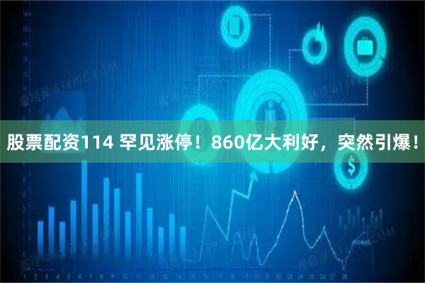 股票配资114 罕见涨停！860亿大利好，突然引爆！