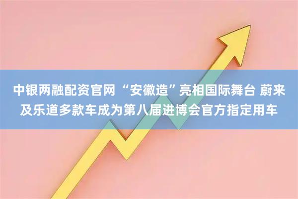 中银两融配资官网 “安徽造”亮相国际舞台 蔚来及乐道多款车成为第八届进博会官方指定用车