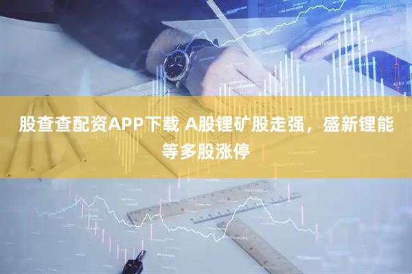 股查查配资APP下载 A股锂矿股走强，盛新锂能等多股涨停